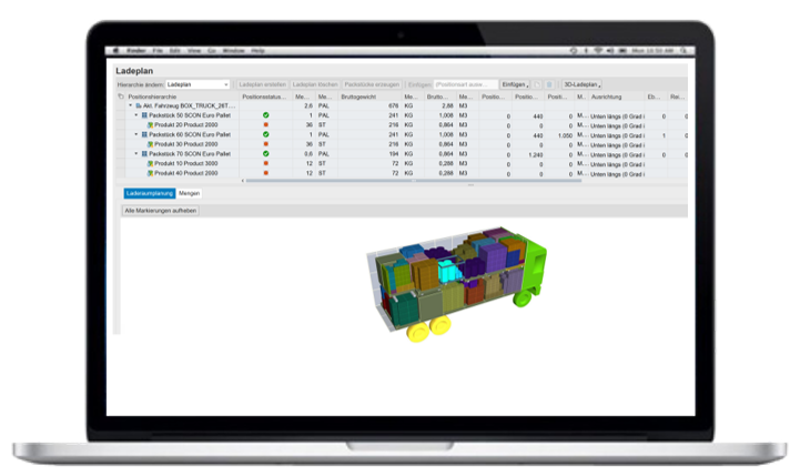 Laptop mit SAP Transport Management System