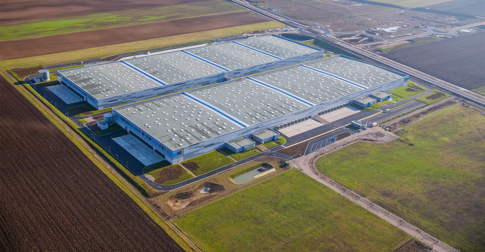 Luftaufnahme des Logistikzentrums in Ensisheim 